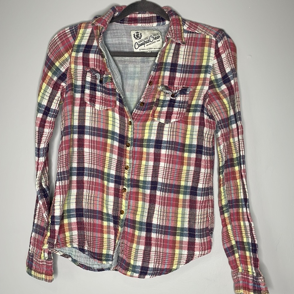Campfire Crew Women's Red Plaid Button-Down Shirt